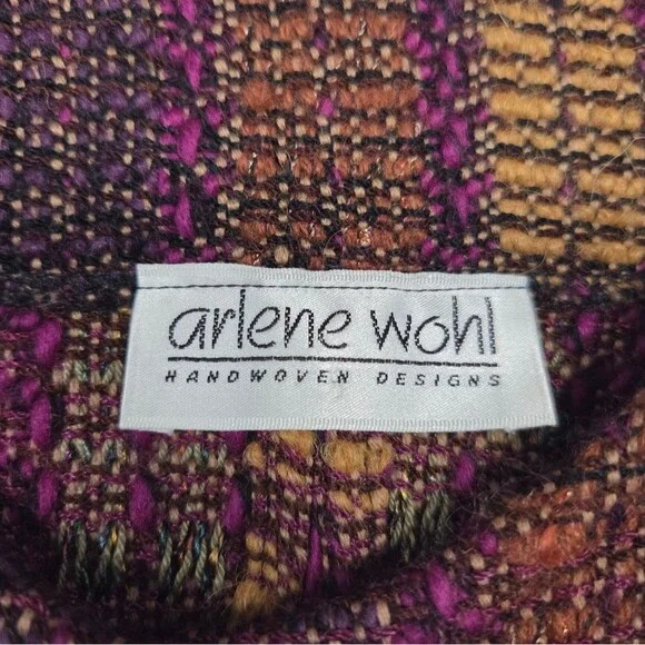 Vintage Arlene Wohl Art To Wear Knit Two Button Cardigan M/L - Picture 5 of 10